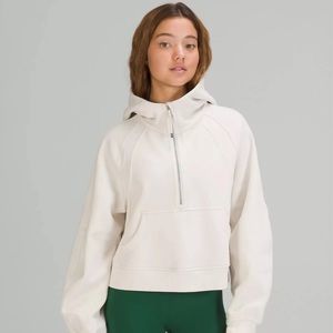 NWT Lululemon Scuba Oversized 1/2 Half-Zip Hoodie Size XS/S in White Opal